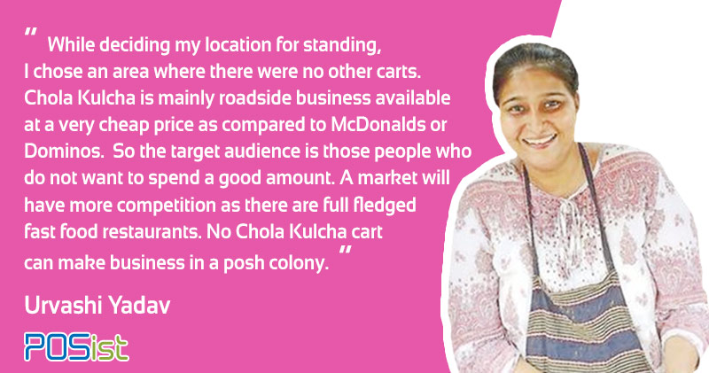 Deciding the location of a food cart , is exceptionally important says Urvashi Yadav
