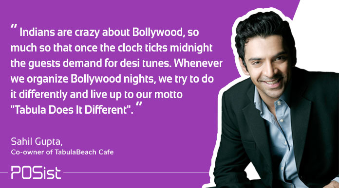 Sahil Gupta speaks of how bollywood themed nights happen at TabulaBeach Cafe