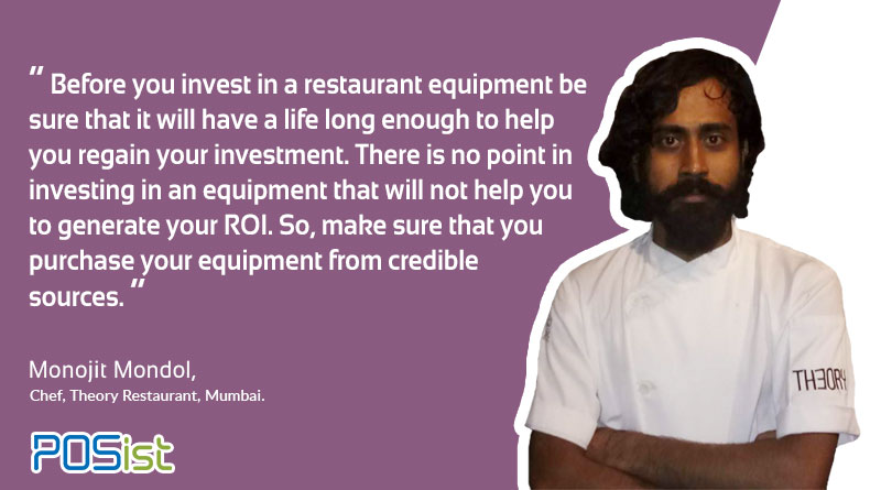 consider the cost and ROI before purchasing restaurant equipment
