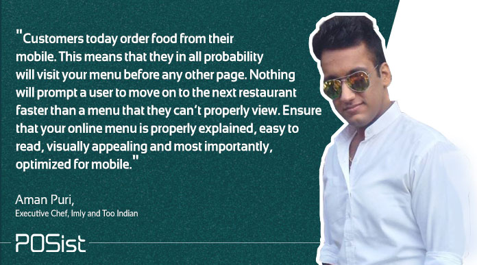 Aman Puri talks about importance of menu optimization 