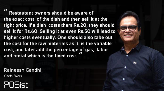 Rajneesh Gandhi gave hs insights on importance of menu pricing 