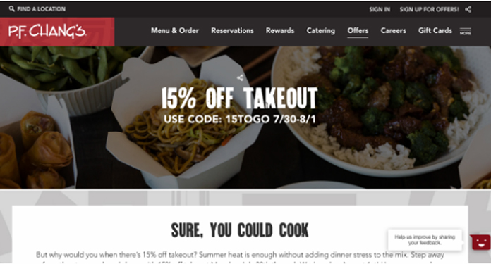 offer deals on your restaurant website landing page to get more online food orders