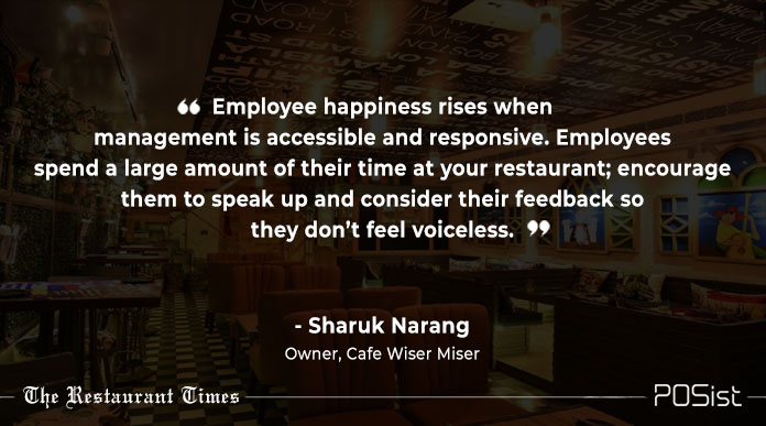 Sharuk Narang of Cafe Wiser Miser talk about importance of employee happniess