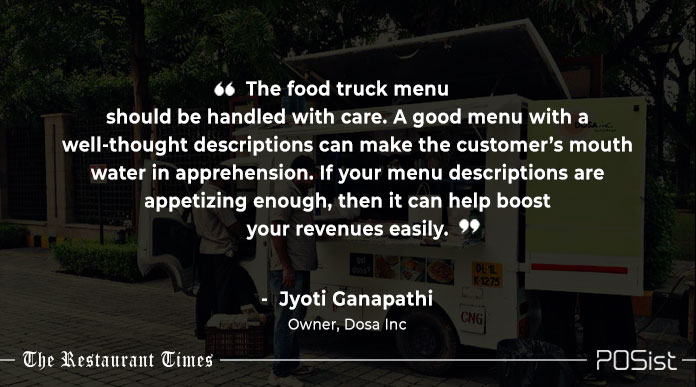 Jyoti Ganapathi of Dosa Inc talks about the importance of menu descriptions for a food truck business