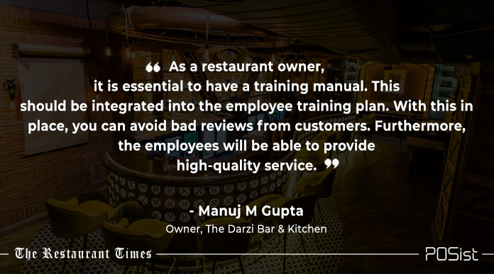 Manuj Gupta of Darzi Bar & Kitchen talks about the importance of staff training
