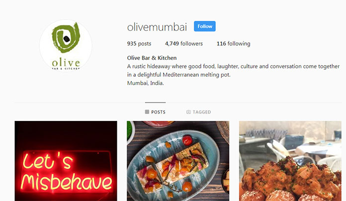 Olive Instagram Restaurant Marketing