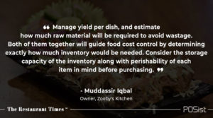 Muddassir Iqbal of Zooby's Kitchen talks about the importance of food cost control.