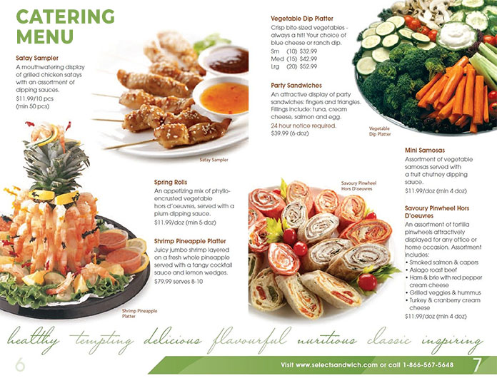 Catering Menu examples to increase catering sales