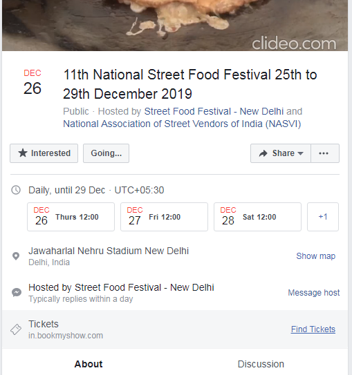 Facebook event for  food festival 