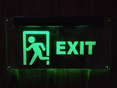 exit signs and lights at restaurants 