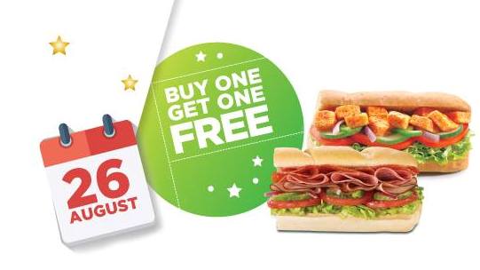 Subway Celebrates Anniversary by Offering a Buy One Get One to Customers