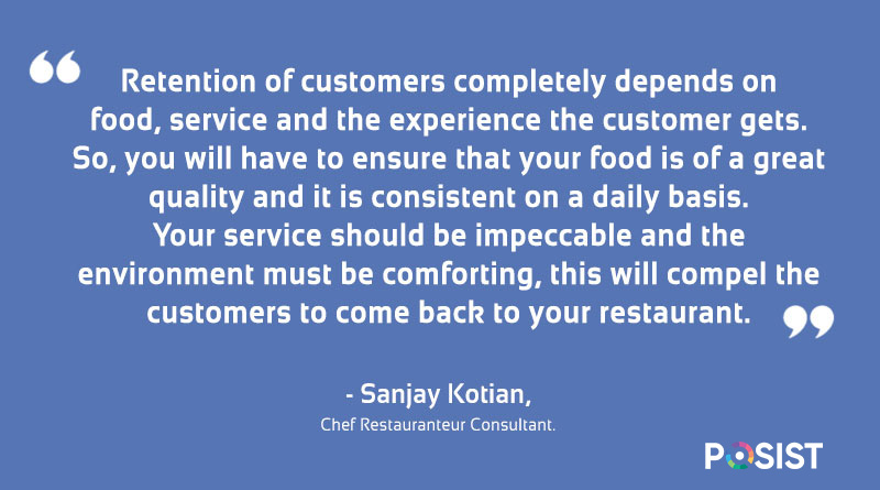 Sanjay Kotian Quote on Restaurant