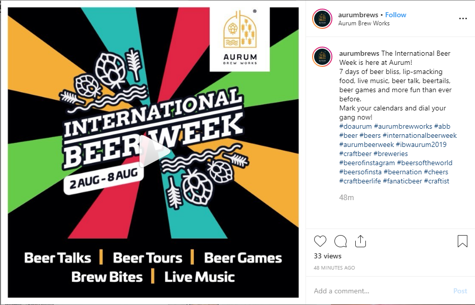 Aurum Brew Works campaign for international beer day