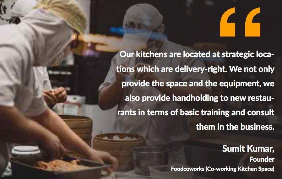 Co-working ghost kitchen spaces