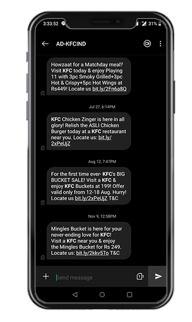 KFC SMS Marketing