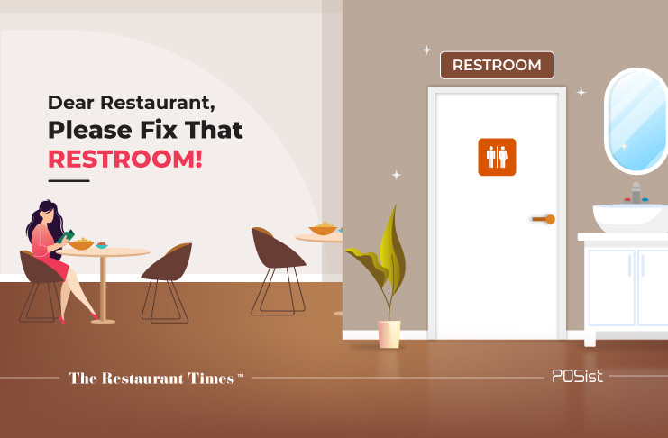 Illustration of Restroom in a Restaurant