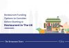 4 Restaurant Funding Options For Starting A Restaurant In The UK Illustration Showing a Restaurant with UK Skyline