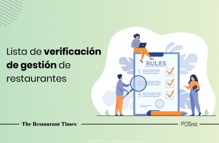 Lista de verificacion de gestion de restaurantes