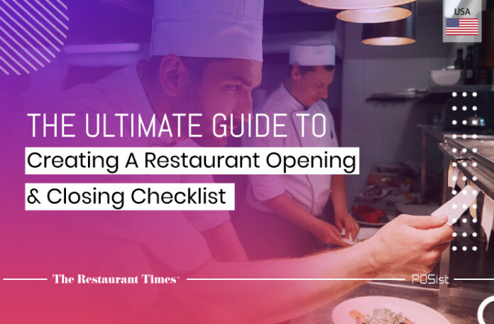 Restaurant opening & closing checklist
