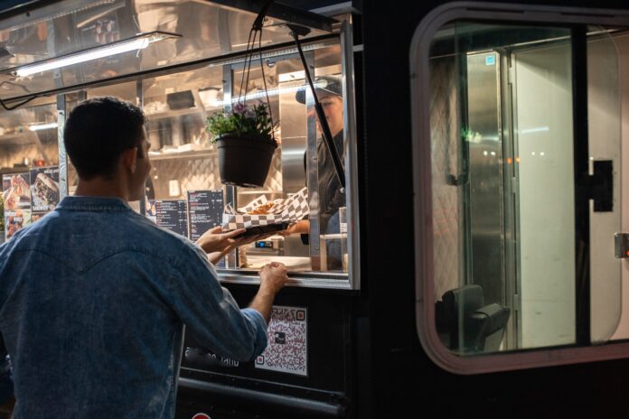 customer at a food truck