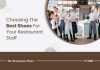 How To Choose The Best Shoes For Your Restaurant Staff A team of restaurant staff standing in a restaurant kitchen