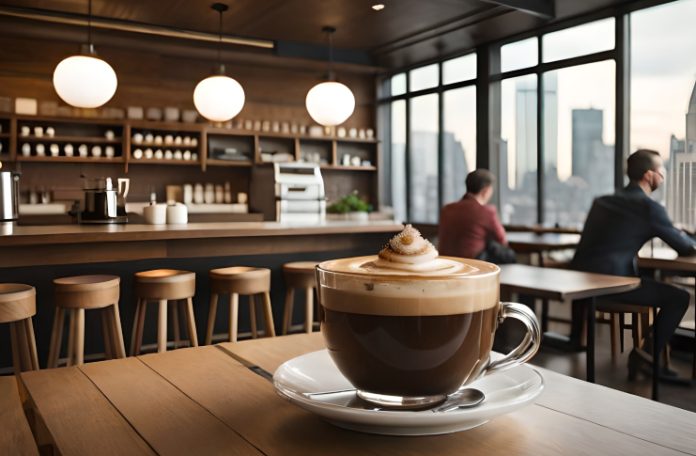 A cup of coffee placed on a table