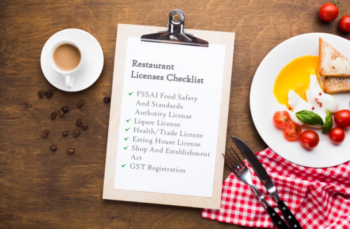 Notepad listing down restaurant licenses