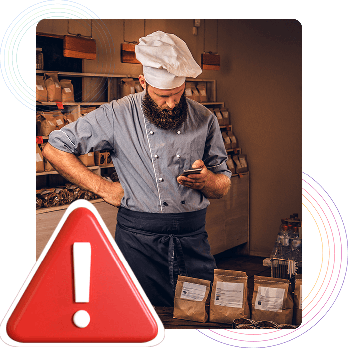 Anti-theft software Restaurant owner checking live mobile alerts from a restaurant anti theft software