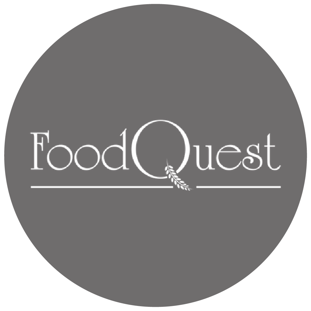 Black and White Logo of Food Quest