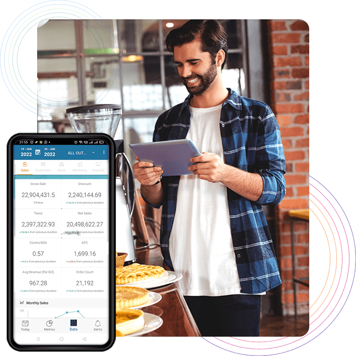 Illustration of enterprise reporting mobile interface