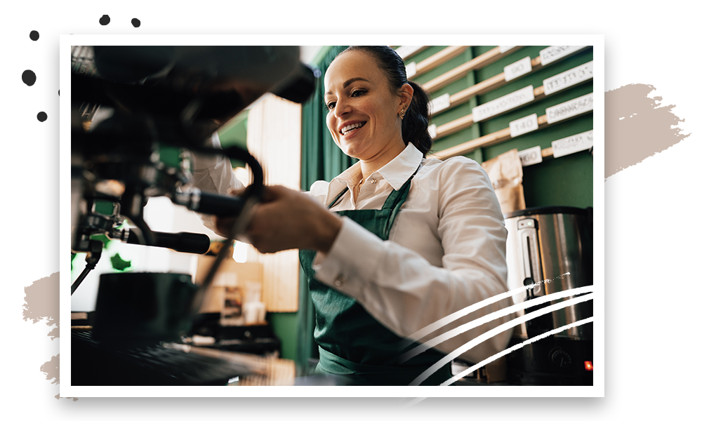 Restaurant staff preparing drinks for customers